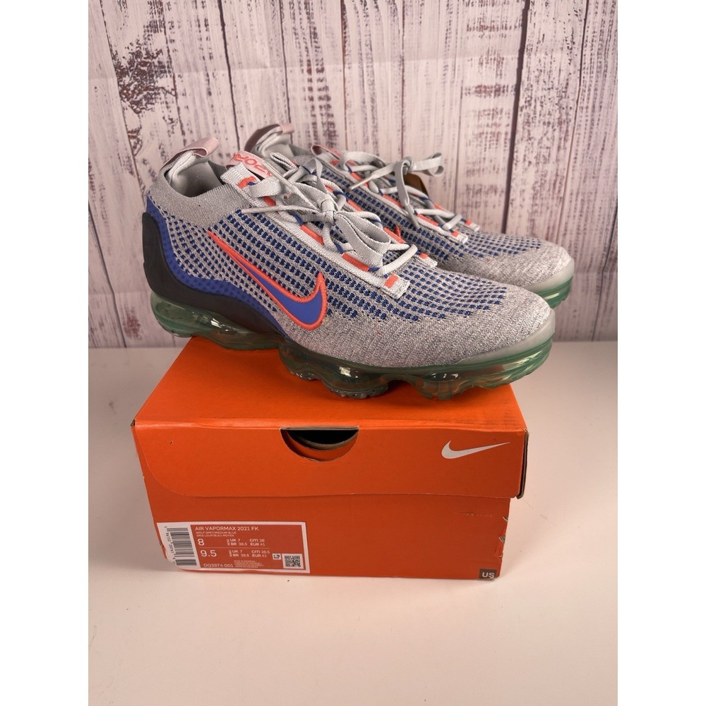 Nike Air Vapormax 2021 FK Men Shoes Wolf Grey Blue Sz 8/9.5 DQ3974 001